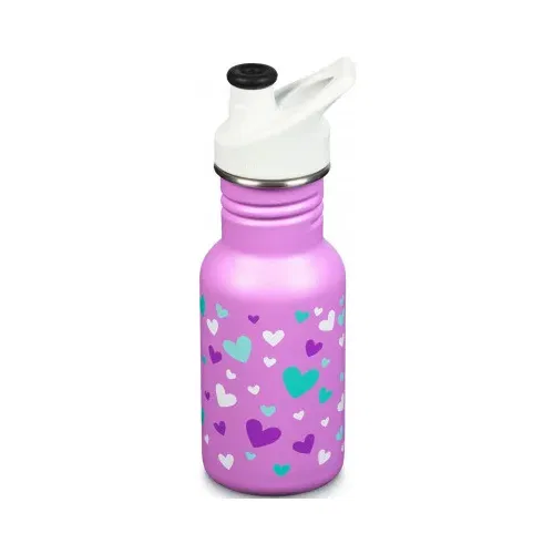 Klean Kanteen otroška jeklena steklenica kid classic narrow w/sport cap - orchid hearts 355 ml