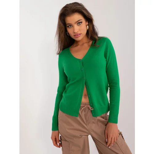 Fashion Hunters Green classic sweater with button fasteners