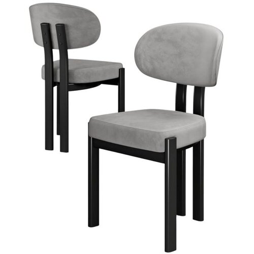 Hanah home set trpezarijskih stolica Dore 6 kom, siva tkanina Babyface, crne metalne noge Cene