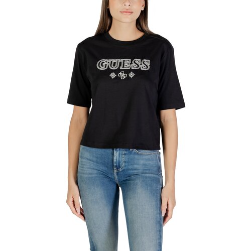 Guess Majice s kratkimi rokavi GLORIA BOXY T-SHIRT V5YI11 I3Z14 Črna Cene