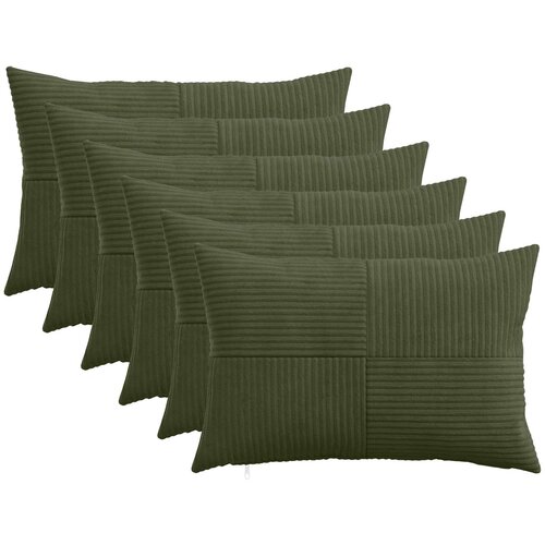  Presvlaka za jastuk 6 pcs ALMELO Zelena 50 x 75 cm Kord Cene