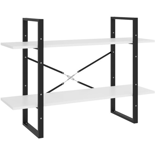 Maison Chic Knjižna omara - Knjižni regal 2-nadstropna bela 100x30x70 cm iverna plošča, (21726298) Cene