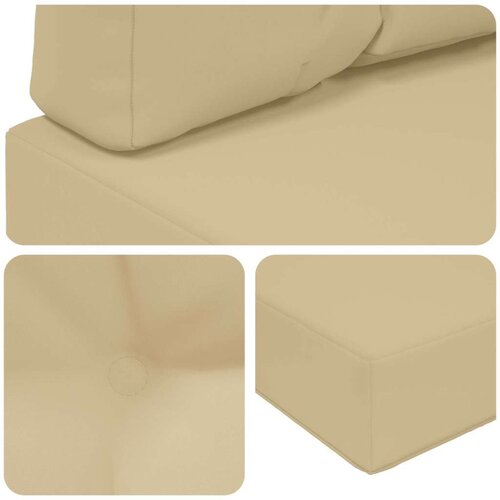  Jastuk za vanjsku sofU 2 pcs Bež Poliester - Bež 80 x 80 cm 1x sjedalo +1x naslon (3D s bartagom) Slike