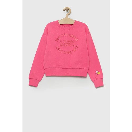 OVS Otroški pulover roza barva