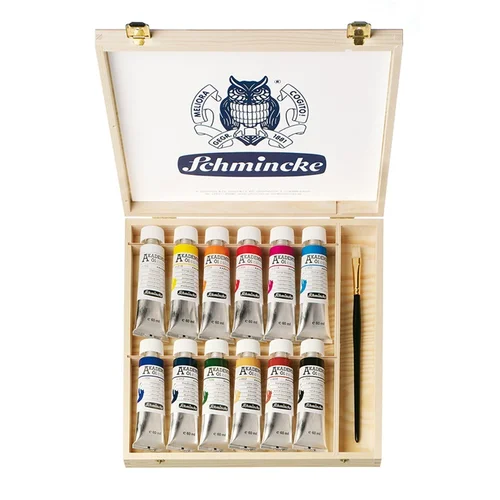  Set uljanih boja u drvenoj kutiji Schmincke AKADEMIE 12 x 60 ml (set)