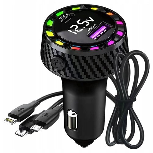  LED RGB 45W avtomobilski polnilec 12-24V 2x USB Type-C Lightning Cene