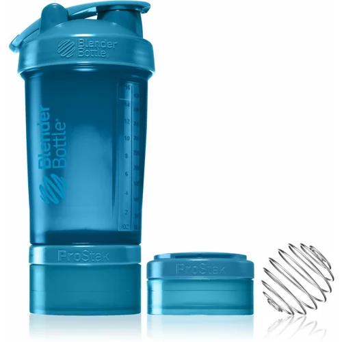 BlenderBottle ProStak Pro športni shaker + rezervoar barva Ocean Blue 650 ml