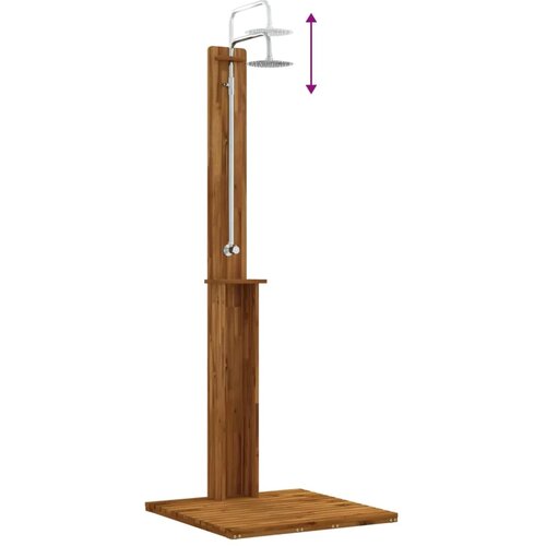  Vanjski tu&scaron; 217 cm Masivno drvo akacije i nehrđajući čelik - Prirodna 75 x 74 x 217 cm Cijene