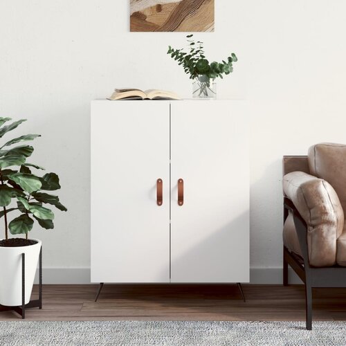 VidaXL Komoda bela 69,5x34x90 cm inženirski les Slike