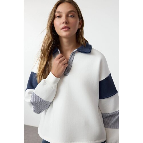 TRENDYOLMILLA ženski duks Twoaw25Sw00199, Bela Cene