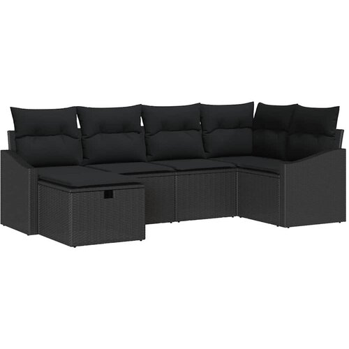  Set sofe 6 kom. Crna poliratan 233.5 x 123.5 x 69 cm Slike