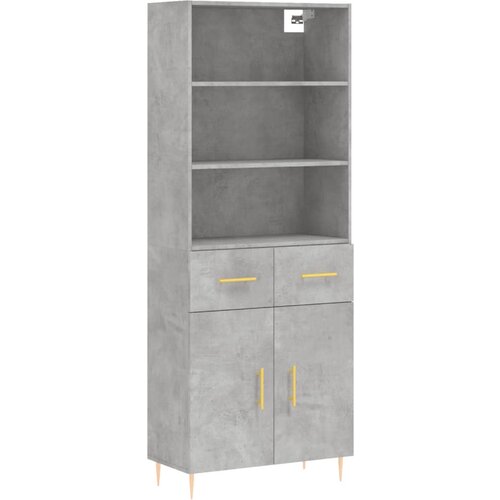 vidaXL Visoka komoda betonsko siva 69,5x34x180 cm inženirski les, (20805085) Cene