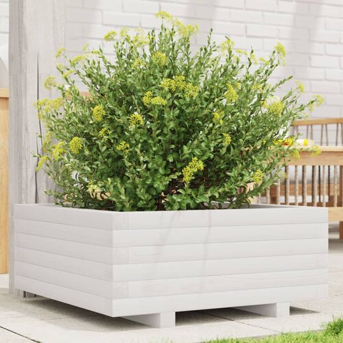 vidaXL Vrtna sadilica bijela 60x60x26,5 cm od masivne borovine Cijene