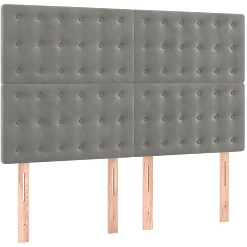 Maison Chic Posteljno vzglavje - Vzglavna omarica 4 kosa svetlo siv 72x5x78/88 cm žamet, (22076969) Cene