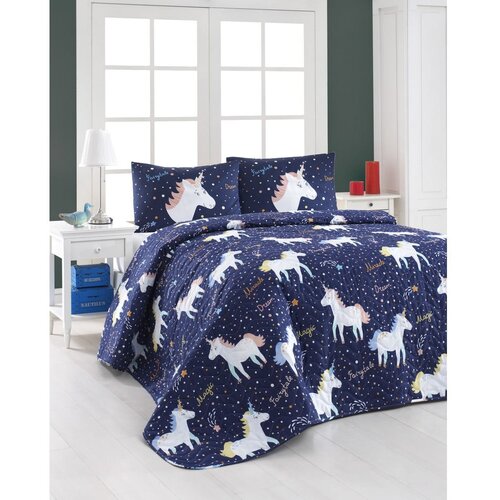 Mijolnir Komplet prešite postelje in 2 prevleki za vzglavnik Eponj Home Magic Unicorn Dark Blue, 200 x 220 cm Cene