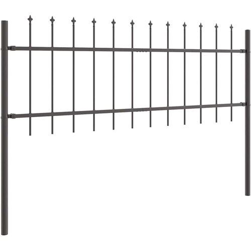  Vrtna Ograda 8 pcs Siva 13,6 x 0,6 m Čelik s prahom Slike