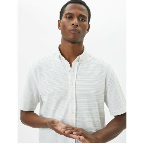 Koton Summer Shirt Short Sleeve Classic Collar Textured Buttoned Slike