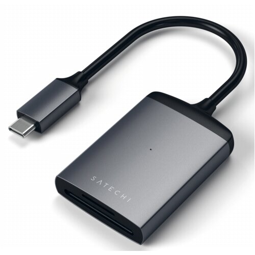 Satechi Aluminum Type-C UHS-II Micro /SD Card Reader space gray Cene