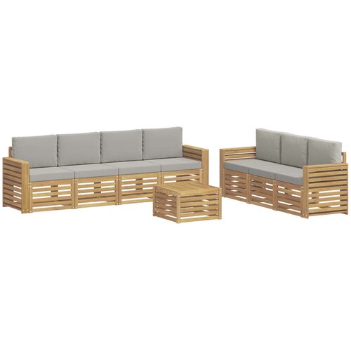  Setovi sofa 8 kom. Bijela i svjetlosiva Poliester Slike