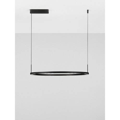 Nova Luce Mat črna aluminijasta LED zatemnitvena viseča svetilka &amp;oslash; 80 cm Lunette &amp;ndash; Slike