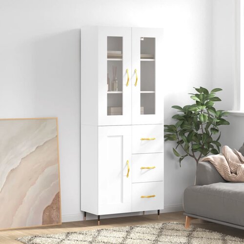  Visoka komoda bijela 69,5x34x180 cm konstruirano drvo Cijene