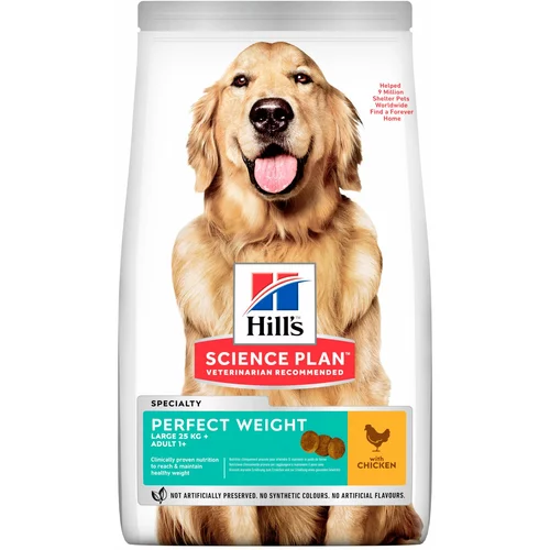 Hill’s Science Plan Adult 1+ Perfect Weight Large s piščancem - Varčno pakiranje: 2 x 12 kg