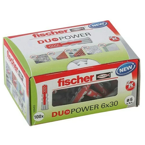 Fischer Duopower Asortiman tipli LD (Promjer tiple: 6 mm, Duljina tiple: 30 mm, 1 Kom., S rubom, Prikladno za: Svi građevni materijali)