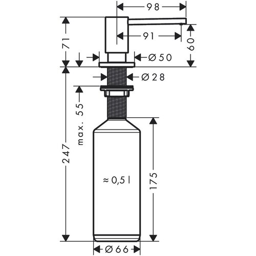 Hansgrohe 40438670 A41 vgradni milnik za tekoče milo Cene