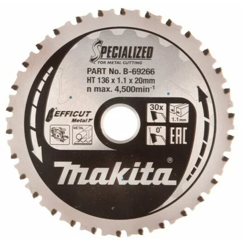 Makita TCT žagin list za kovino Efficut 136 mm x 20mm x 30T MCCS13630E B-69266