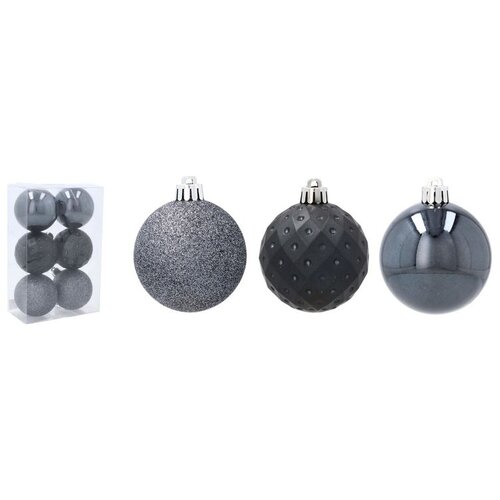 Molarem Home Set od 6 kuglica za božićno drvce - 6 cm, antracit siva Slike