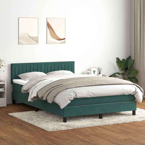 Box Spring postelja z vzmetnico Temno zelena 160x220 cm Žamet, (22011358) Cene