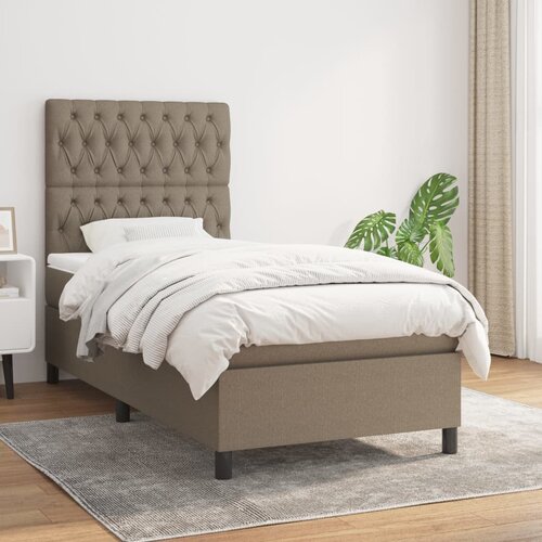 The Living Store Box spring postelja z vzmetnico taupe 90x190 cm blago - Box Spring Postelja, (21512720) Cene