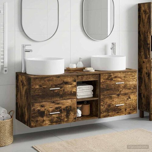  Set namje&scaron;taja za kupaonicu 3 kom. Dimljeni hrast Smeđa 49.5 x 44.5 x 65.5 cm Cijene