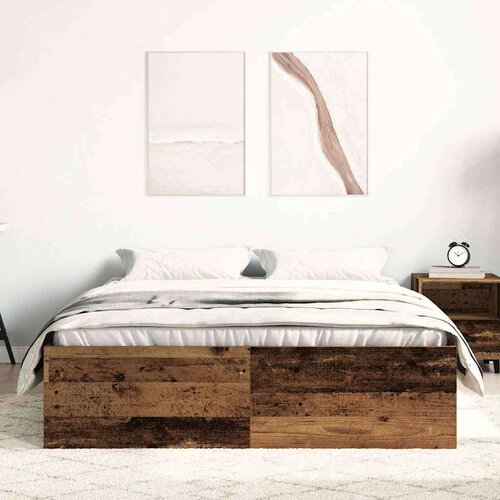  Okvir kreveta bez madraca staro drvo 135x190 cm Slike