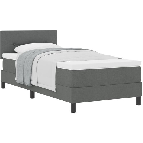 VidaXL Box Spring Krevet s Madracem Tamnosivi 100x200 cm Tkanina Slike
