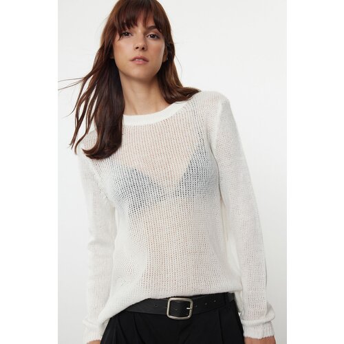 Trendyol Ecru Soft Textured Loose Knit Basic Sweater Cijene