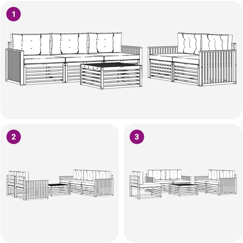  Set vanjskih sofa 6 kom. Bijela i krem Slike
