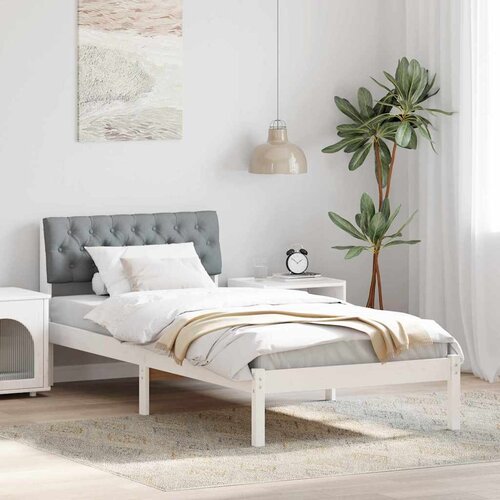  Okvir kreveta s uzglavljem Bijela i svijetlosiva 90 x 190 cm Cijene
