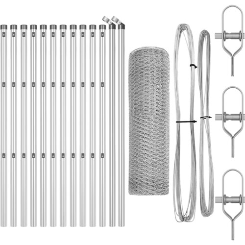 VidaXL Set Ograda Set od 2 Pocinčani čelik 25 x 0.5 m Izdržljiv Slike