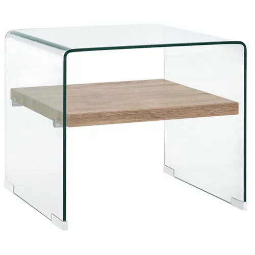 Klubska mizica prozorna 50x50x45 cm kaljeno steklo