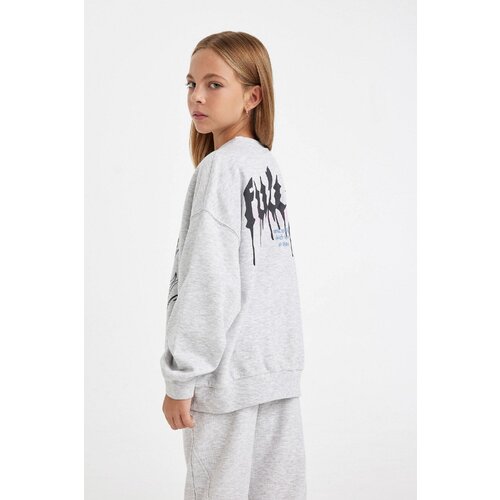 Defacto Girl Oversize Fit Crew Neck Printed Sweatshirt Slike