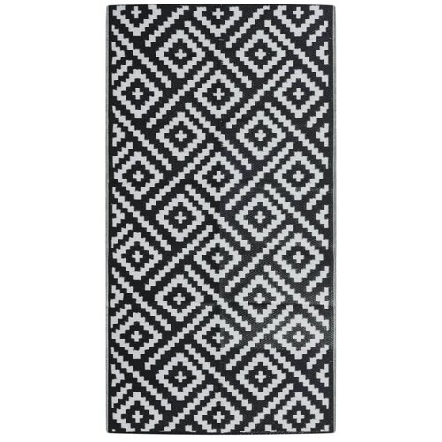 vidaXL Zunanja preproga bela in črna 80x150 cm PP, (21167835) Cene