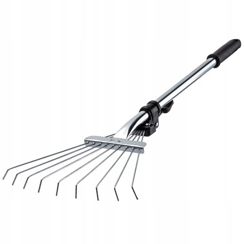 KADAX Kovinske grablje za listje in travo, vrtne majhne grablje 65 cm, 9 zob, nastavljive, (5000346825) Cene