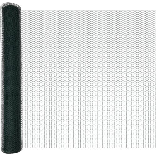 vidaXL Heksagonalna ograja zelena 1.4x25 m jeklo Cene