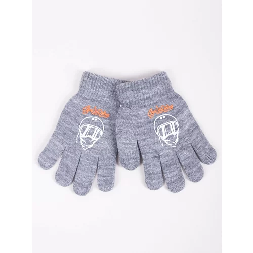 Yoclub Kids's Boys' Five-Finger Gloves RED-0012C-AA5A-011