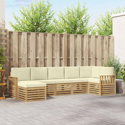  Set vanjskih sofa 7 pcs Bijela i krem Cene