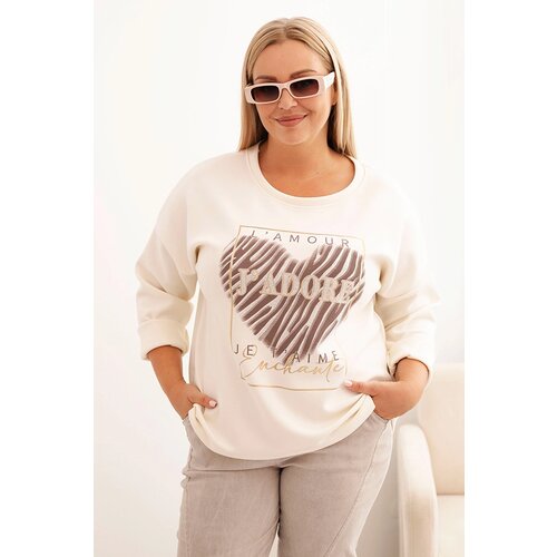 Kesi Włoski Women&amp;#039;s Plus Size washed hoodie with a print graphite Slike