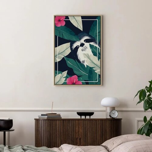  Slika - Sloth in the Tropics (1 Part) Vertical 40x60 U prirodnom drvenom okviru Slike