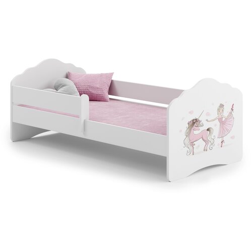Kobi Furniture Fala - enojna postelja 160x80 z grafiko, ograjo in vzmetnico, (20630355) Cene