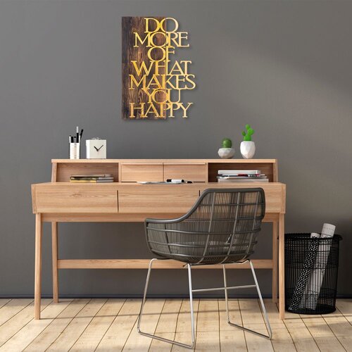 Wallity Zidna dekoracija Do More Of What Makes You Happy, 42x58 cm, Zlatne boje Cene